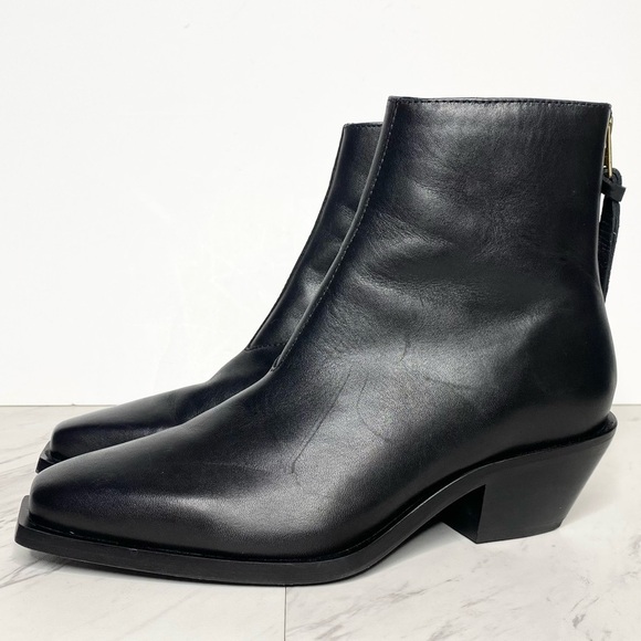 All Saints Lenora Black Leather Bootie 8 - Picture 1 of 14